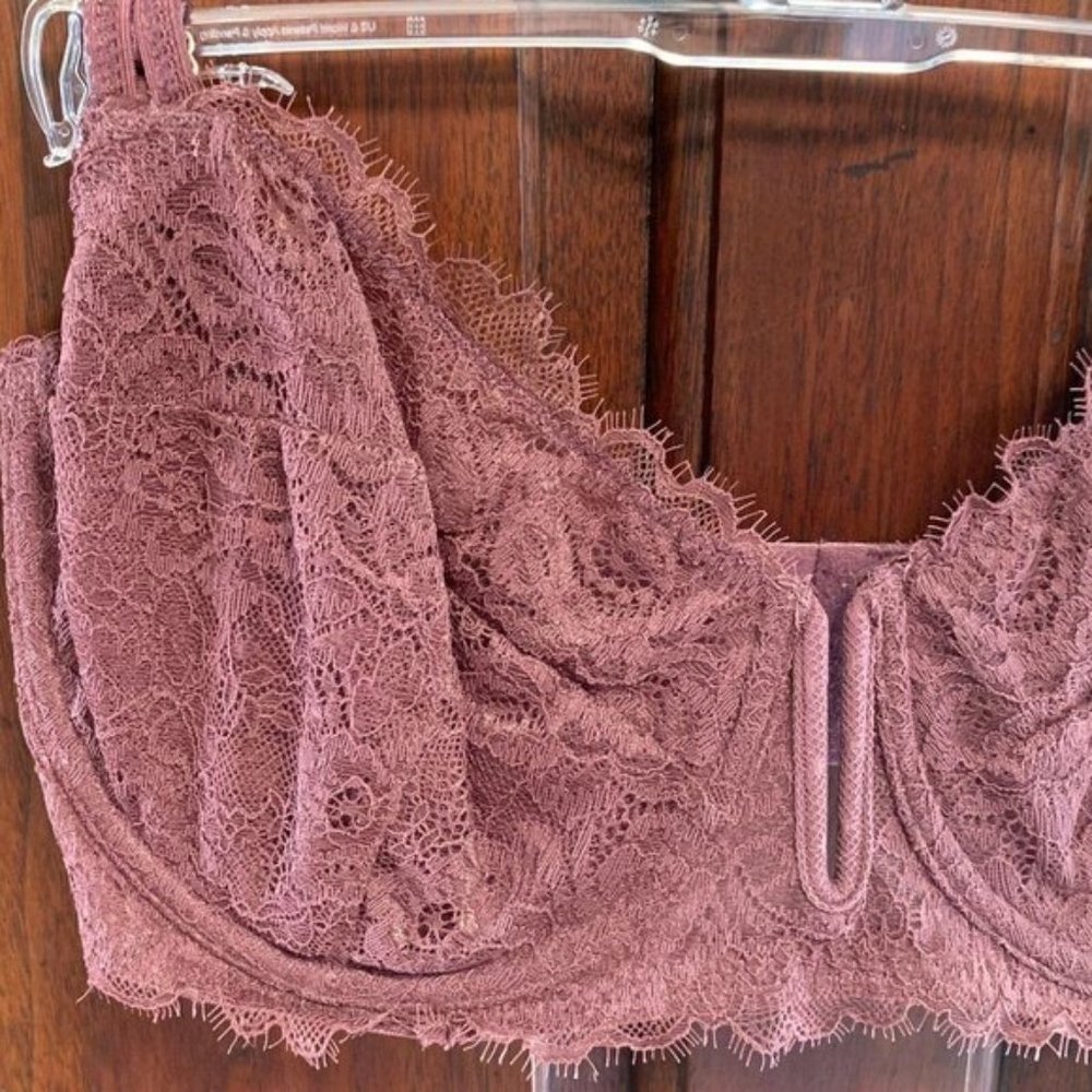 UNLINED BALCONETTE BRA BURGUNDY 34DDD - Picture 5 of 8